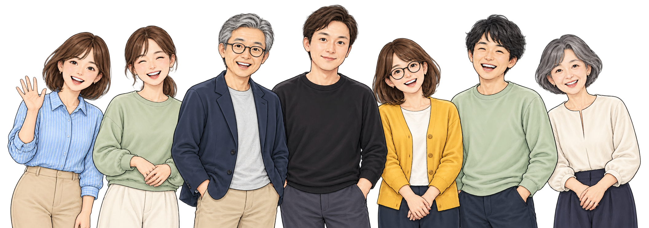 リデラボに集まる人たちのイラスト